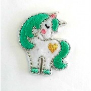 Iron-on Embroidery Sticker - Green Water Unicorn